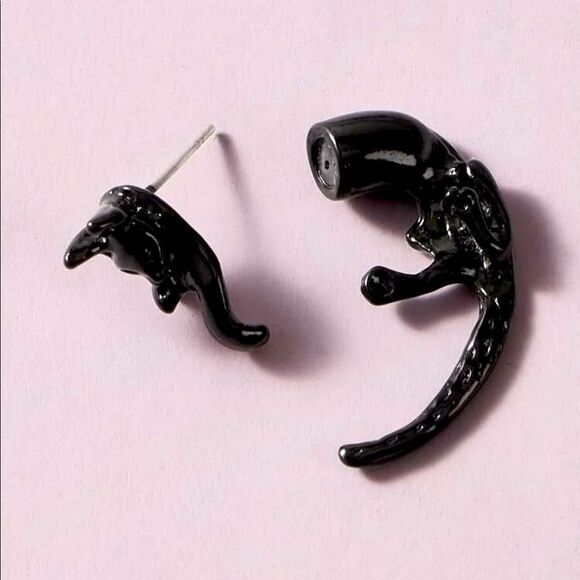 Y2K Goth Halloween Witch Black Cat Earring Jackets - Picture 3 of 4